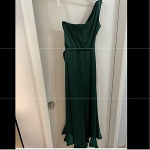 Satin Ruffle High-Low Dress. One time used